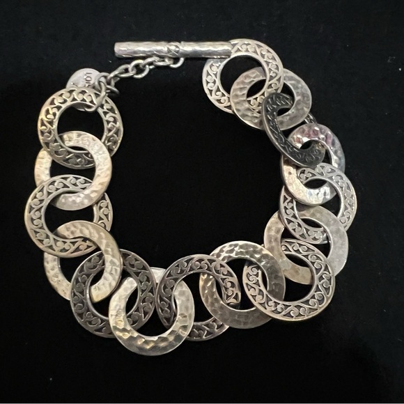Lois Hill Sterling Silver (925) Circle Link Bracelet with Box and Dust Cover - Picture 1 of 10